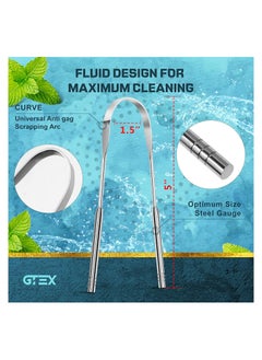 RATSAW 3 Pcs Tongue Cleaner Tongue Scraper For Adults Portable Stainless Steel Oral Care Device Oral Cleaning Tool For Travel Bathroom  - Image 3