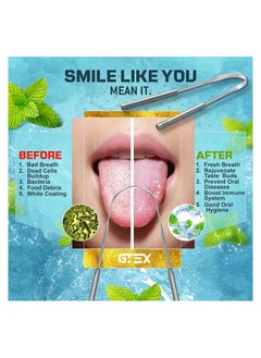 RATSAW 3 Pcs Tongue Cleaner Tongue Scraper For Adults Portable Stainless Steel Oral Care Device Oral Cleaning Tool For Travel Bathroom  - Image 5