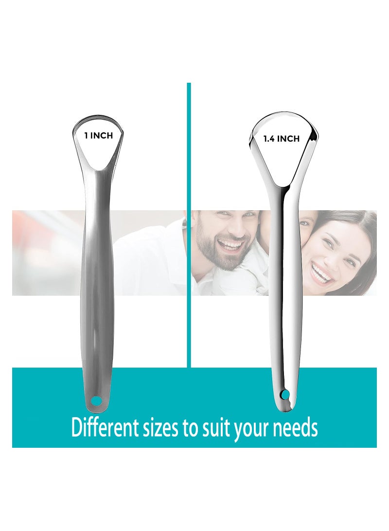 3 Pcs Tongue Cleaner Tongue Scraper For Adults Portable Stainless Steel Oral Care Device Oral Cleaning Tool For Travel Bathroom