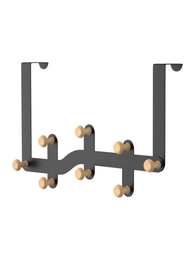 Over Door Hanger, 8 Hooks Door Hanger Over Door Hooks Coat Hooks Door Coat Hanger for Hanging Coat, Towel, Bag, Robe, Black - Image 1