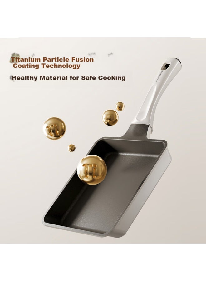 Joyoung Non-stick Frying Pan, Skillet, Breakfast Pan, Griddle, Compatible With Induction Cookers, Titanium Non-stick Pan, Zero Fluorine Titanium Ceramic, Tamagoyaki Pan, 15cm - Image 3