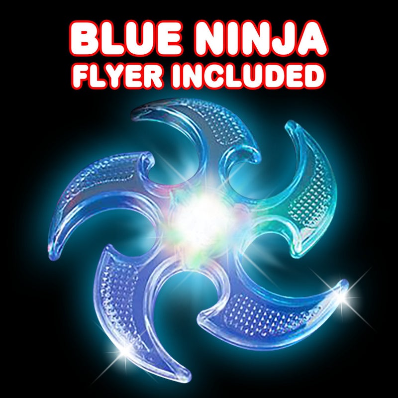 ArtCreativity Light Up Flyers Set Pack of 2 Flying Ninja Stars for Kids Light Up Flying Toys with Batteries Fun Summer Toy and Gift for Kids Red and Blue Stars - Image 3