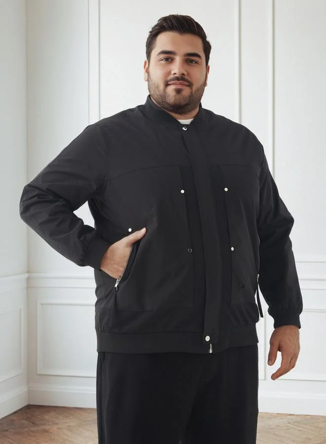 Men Regular Fit Zip-Through Bomber Jacket