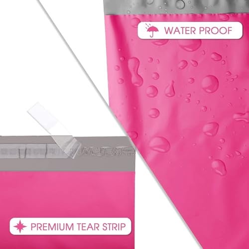 Metronic Poly Mailers 12x15.5 100 Pack Pink, Medium Size Shipping Bags for Clothing, Strong Self-Seal Mailers Poly Bags Shipping Envelopes, Thick Mailing Bags Package Bags for Small Business Shipping - Image 2