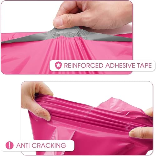 Metronic Poly Mailers 12x15.5 100 Pack Pink, Medium Size Shipping Bags for Clothing, Strong Self-Seal Mailers Poly Bags Shipping Envelopes, Thick Mailing Bags Package Bags for Small Business Shipping - Image 3