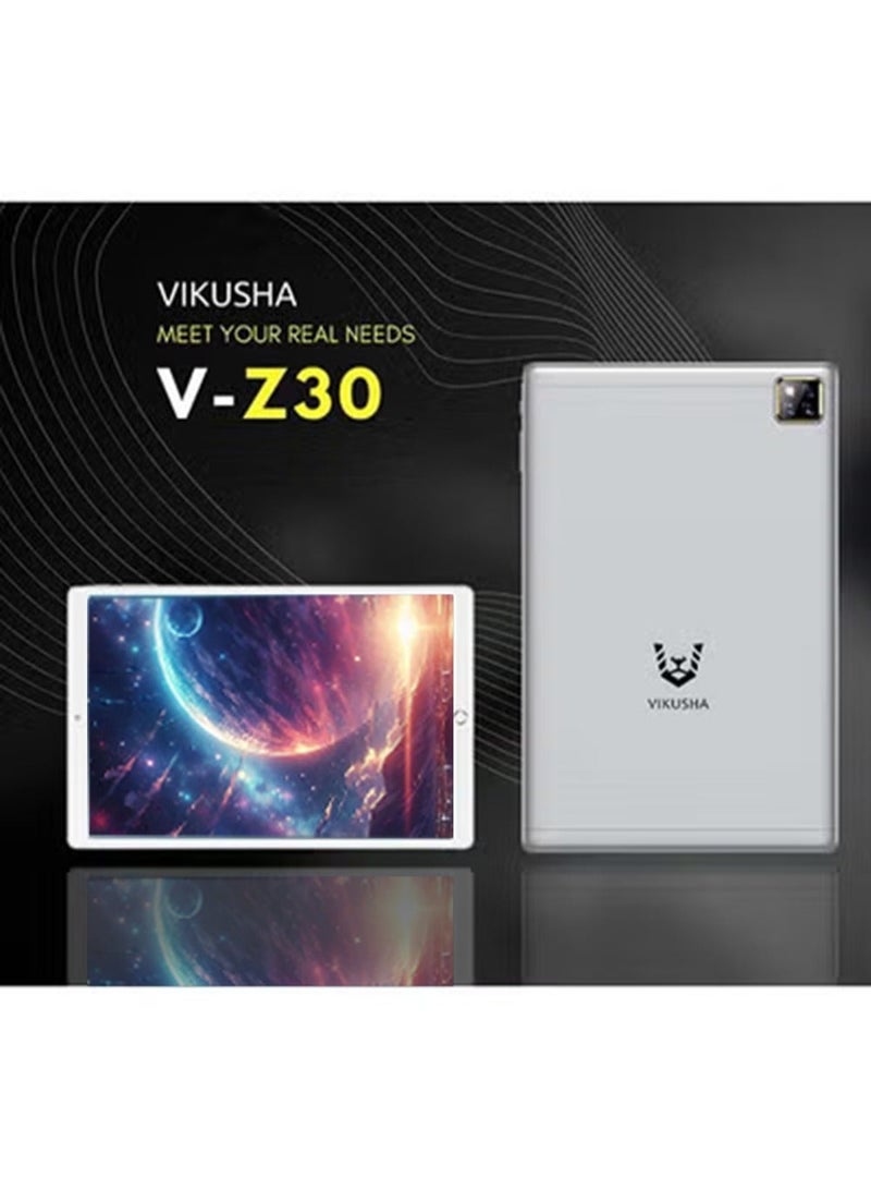 فيكوشا جهاز لوحي ذكي يعمل بنظام أندرويد VZ-30، شاشة عالية الدقة 10.1 بوصة، ذاكرة وصول عشوائي 3 جيجابايت، سعة تخزين 32 جيجابايت، شريحتان SIM، يدعم شبكات الجيل الرابع LTE، واي فاي 2.4 جيجاهرتز/5 جيجاهرتز، بلوتوث 5.0، لون فضي - Image 2