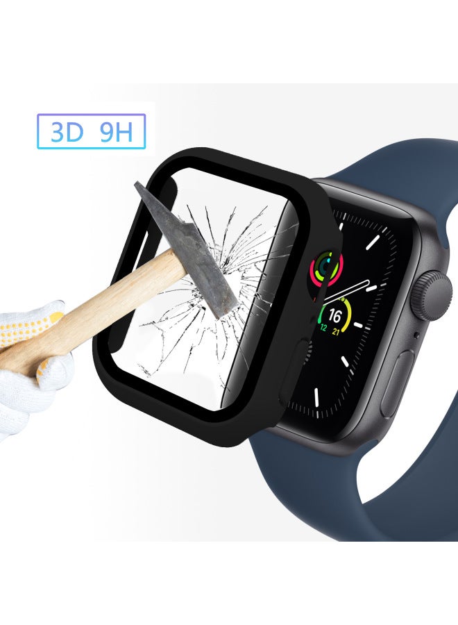 Suitable For Iwatch9 Watch Protective Shell PC Hard Shell Tempered Film Integrated Protective Cover 8/7/6 For Apple Watch Case-Color:Red-Exterior Dimension:45mm(7 Generations With Keys)