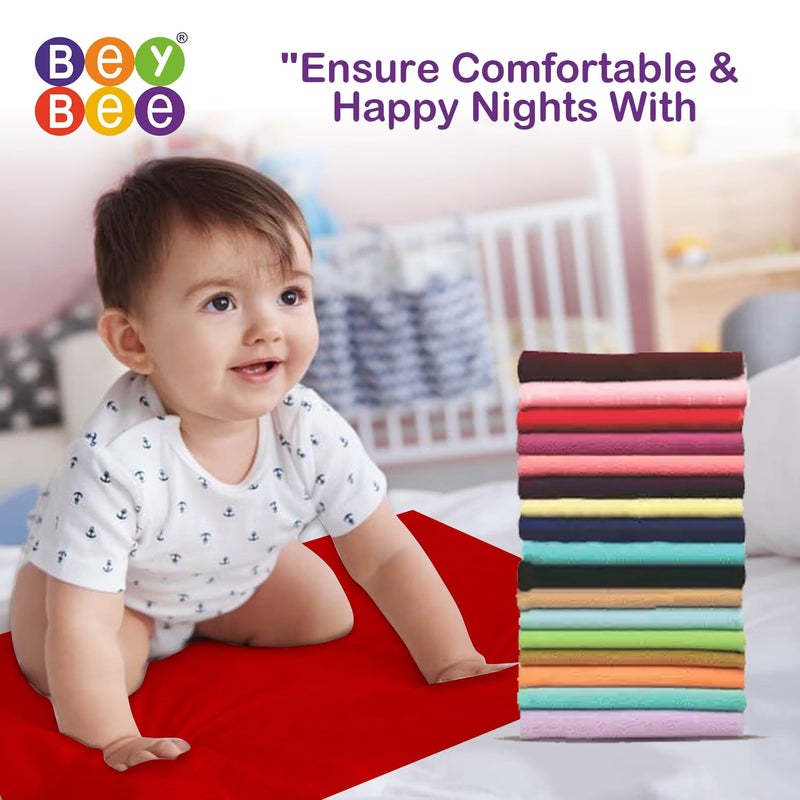Bey Bee BeyBee Dry Sheet for Double Bed (Red, 100 X 140 cm Each) -Combo Pack of 2, Polyurethane - Image 5