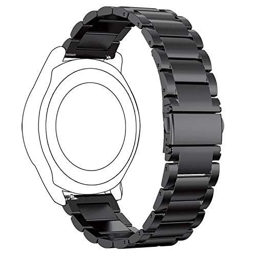 ACM Watch Strap Stainless Steel Metal 22mm compatible with Amazfit Gtr 2 Smartwatch Belt Luxury Band Royal Black - Image 3