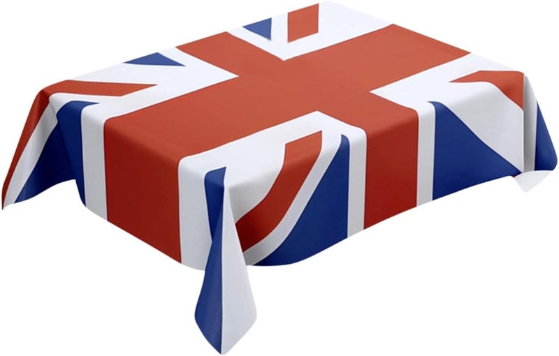 klarako Union Jack Tablecloth, The Great British Union Jack Table Cover, UK Flag Tablecloth Queens Platinums Jubilee 2022 Decorations Union Jack Party Supplies (90X90cm) - Image 1