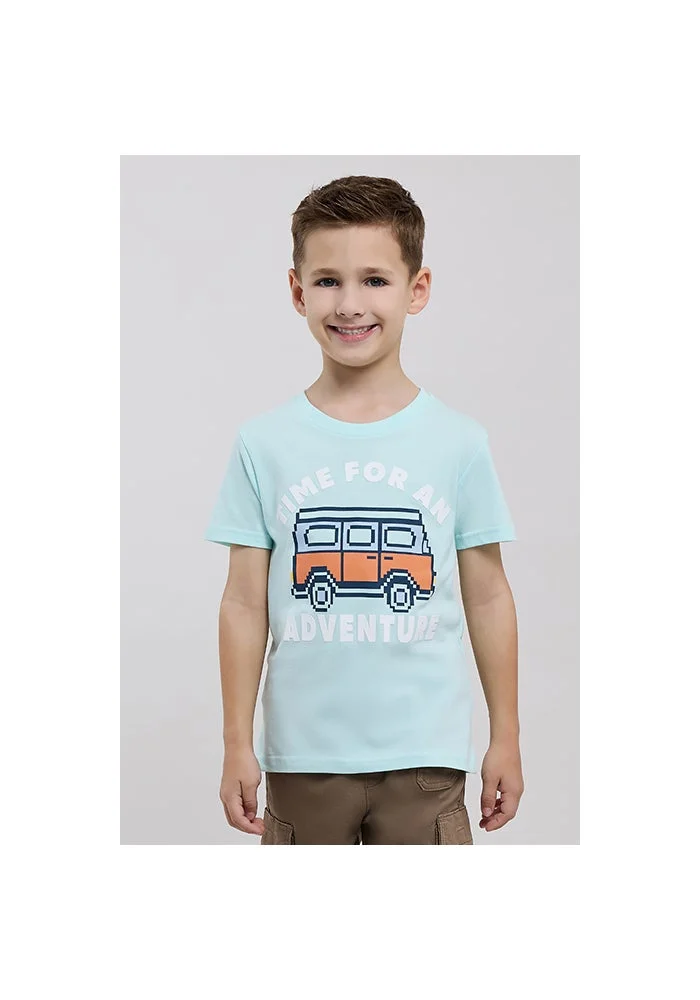 R&b Printed T-Shirt with Crew Neck and Short Sleeves