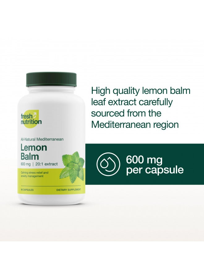 Fresh Nutrition - Fresh Nutrition Lemon Balm Extract Capsules. - Image 1