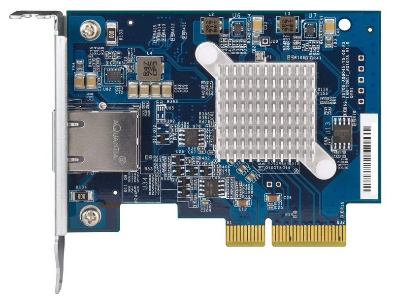 QNAP QXG-10G1T Single-Port (10Gbase-T) 10GbE Network Expansion Card, PCIe Gen3 X4, Low-Profile Bracket Pre-Loaded, Low-Profile Flat and Full-Height Brackets are Included - Image 1