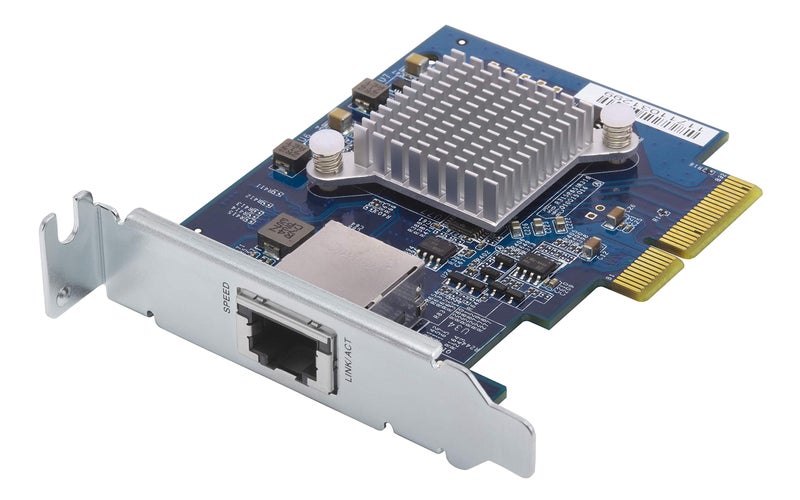 QNAP QXG-10G1T Single-Port (10Gbase-T) 10GbE Network Expansion Card, PCIe Gen3 X4, Low-Profile Bracket Pre-Loaded, Low-Profile Flat and Full-Height Brackets are Included - Image 2
