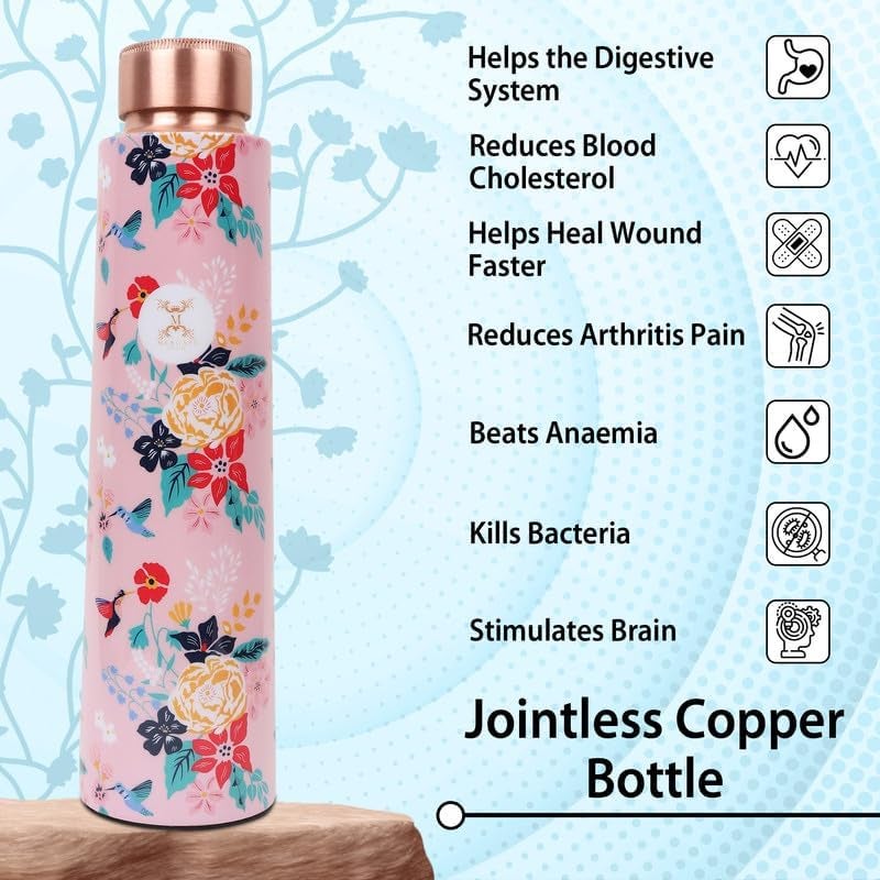 MERCAPE® MERCAPE Embrace Wellness Copper Water Bottle - Advanced Leak Proof, Joint Less Design (900ml) - Image 3
