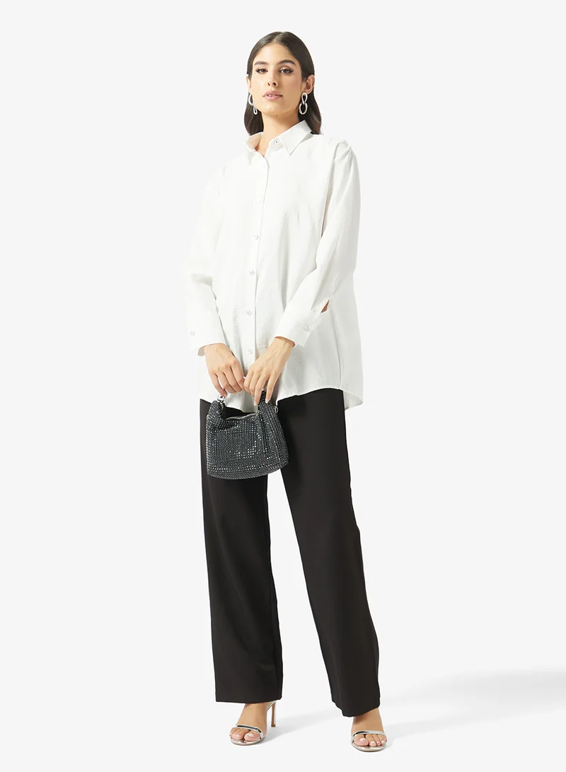 Fyor  Textured Button-Down Shirt for Women | Best Price UAE
