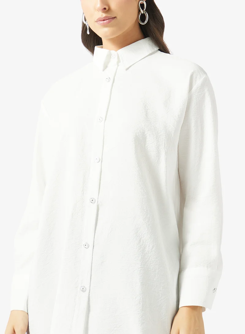 Fyor  Textured Button-Down Shirt for Women | Best Price UAE