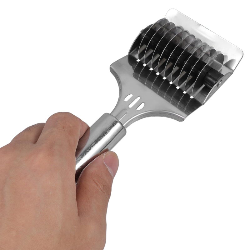 Stainless Steel Pasta Maker Set Manual Noodle Cutter Roller Spaghetti Maker 3Pcs - Image 5