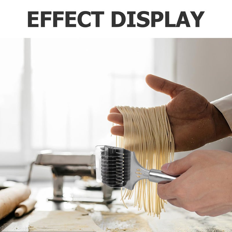 Stainless Steel Pasta Maker Set Manual Noodle Cutter Roller Spaghetti Maker 3Pcs - Image 4