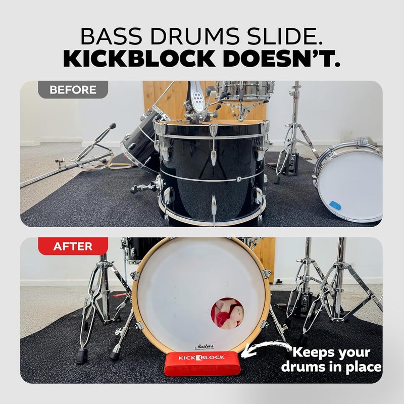 KickBlock Bass Drum Anchor – World's Best Drum Stopper for Creep and Slide Prevention – Ultra-Grip Technology – Lightweight and Portable Accessory – Brick Red - Image 2