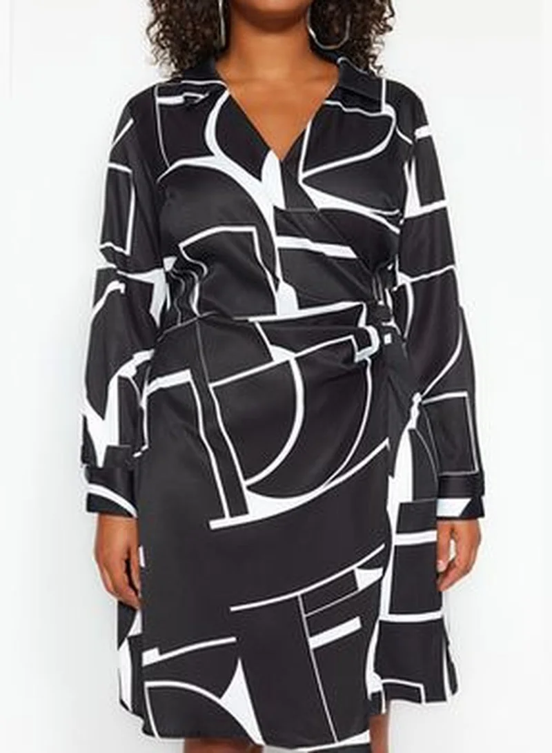 ترينديول فستان منسوج متعدد الألوان