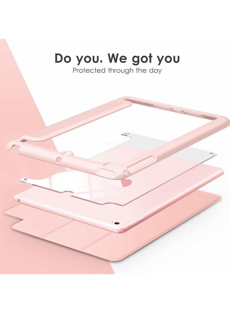 DUSALA Case for iPad Mini 5 Generation 2019/ Mini 4 3 2 1, with Pencil Holder, Slim Stand Protective Cover with Clear Transparent Back Shell for iPad mini 5  Tablet, Support Auto Wake/Sleep, (Pink) - Image 4