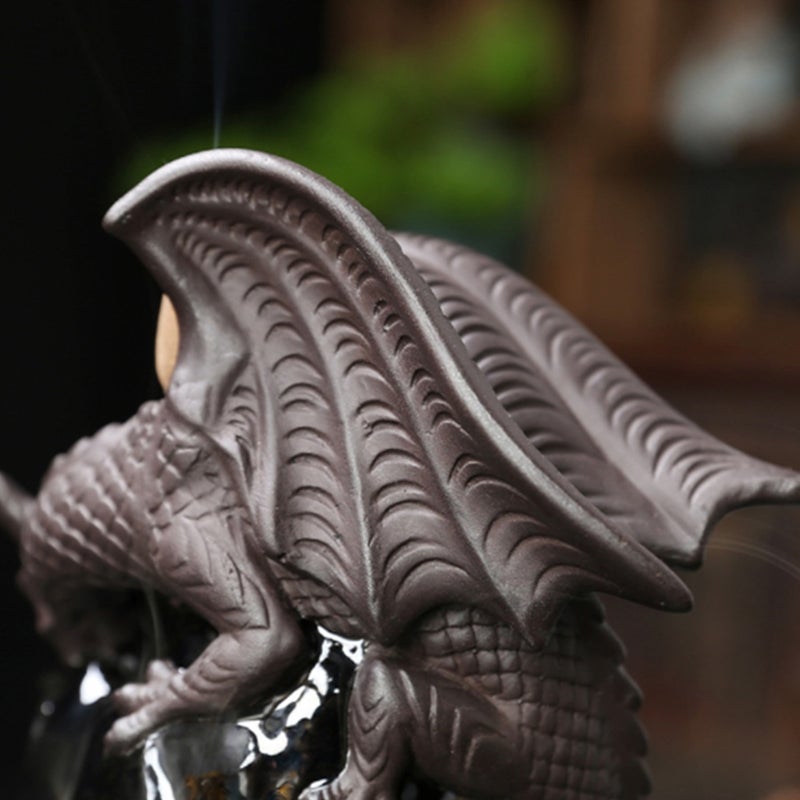 Ceramic Backflow Censer Dragons Incense Burner Desktop Decor - Image 5