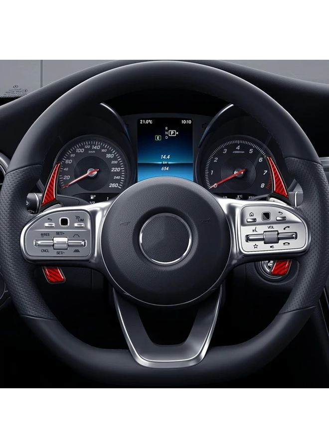 Red Carbon Fiber ABS Steering Wheel Paddle Shifter Trim Stickers For Mercedes Benz A B C E CL CLA CLS GL GLA GLK SL SLK W176 W177 W204 W205 C117 C118 C218 C219 W212 W213 X166 X156 X253 W166 R231 R172 Interior Decoration Accessories - Image 5