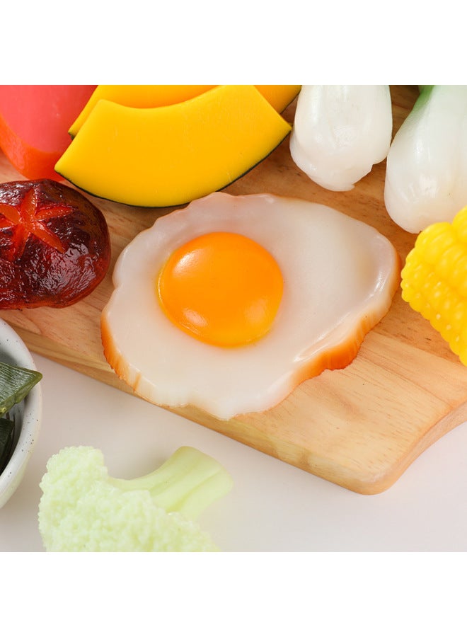 Simulation Hot Pot Ingredients Model Lotus Root Slices Broccoli Kelp Shanghai Green Potato Pieces Carrot Pieces Mushroom Corn-Color:Roasted Slices Of Lotus Root-Specifications:Model  - Image 4