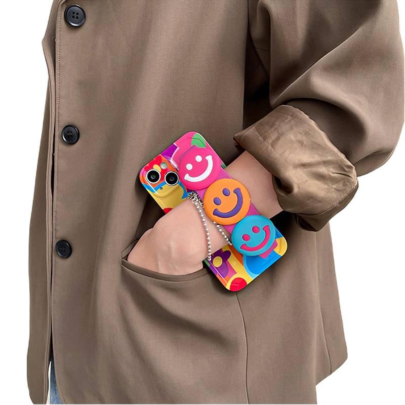 Protective Case | Wrist Strap | Shockproof Cover for iPhone 15 / 15 Plus / 15 Pro / 15 Pro Max | Colorful Silicone | Drop Protection - Image 3
