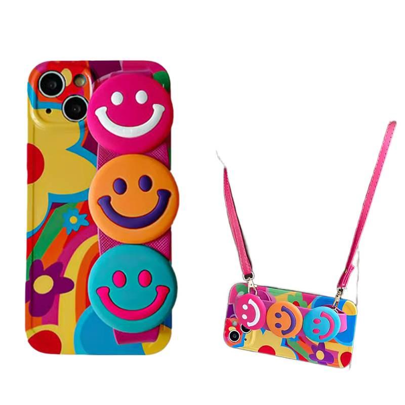 Protective Case | Wrist Strap | Shockproof Cover for iPhone 15 / 15 Plus / 15 Pro / 15 Pro Max | Colorful Silicone | Drop Protection - Image 1