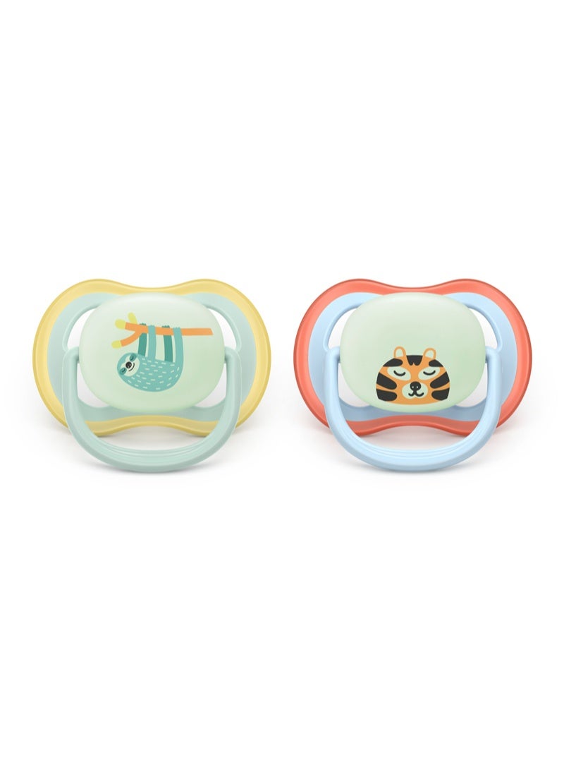 Philips Avent Pacifier Ultra Air Nighttime, 0-6 months, 2Pk - Image 2