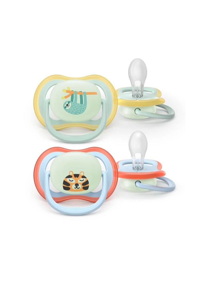 Philips Avent Pacifier Ultra Air Nighttime, 0-6 months, 2Pk - Image 1