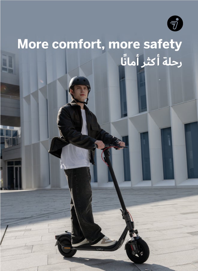 ninebot Segway F2 Pro II Electric Scooter | Front Suspension, Apple Find My, Double Break, Front/Break/Indicator Lights, 10" Tubeless Tires, up to 120KG Driver Wt, 25kph Speed, 55km Range, 900W - Black - Image 5