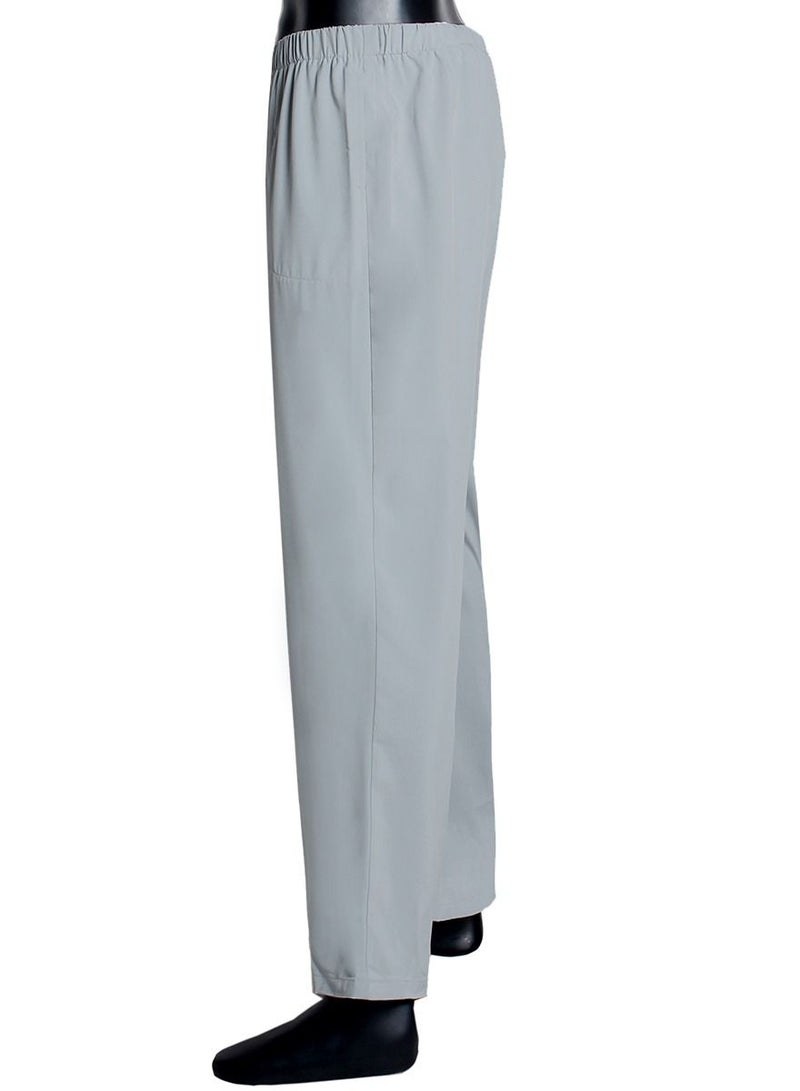 Loquat Men's Solid Color Elastic Waist Pants Comforty Loose Casual Pants Grey  - Image 2