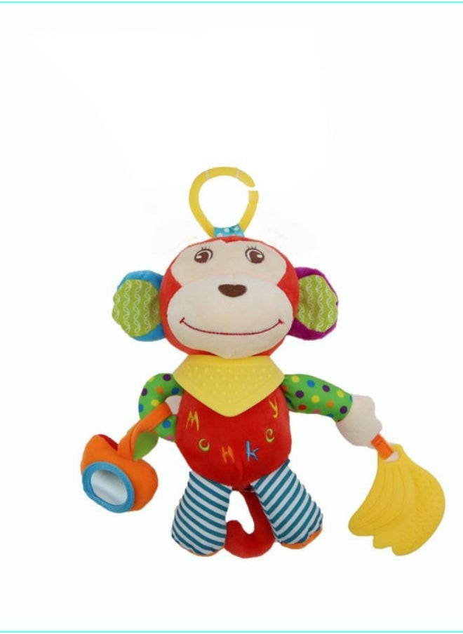 DecoLoral DECOR ME Soft Baby Push Monkey Toy Rattles Teether Rings Early Educational Toy  - Image 1