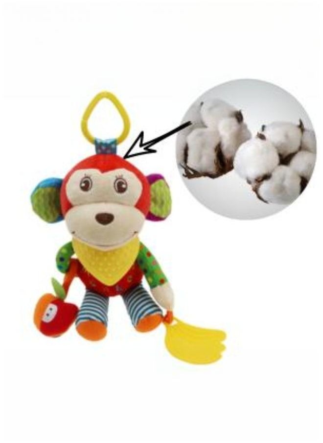DecoLoral DECOR ME Soft Baby Push Monkey Toy Rattles Teether Rings Early Educational Toy  - Image 3
