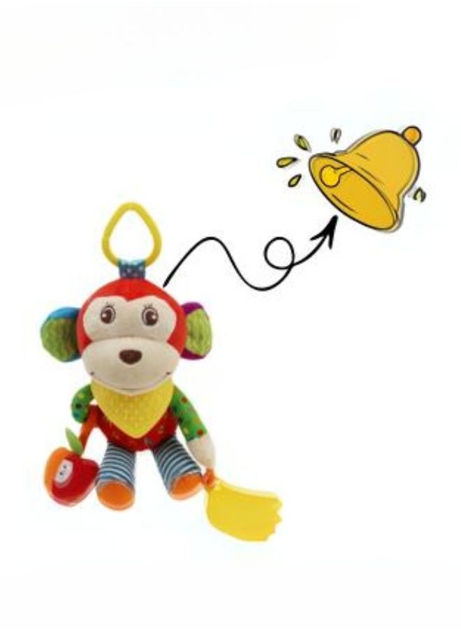 DecoLoral DECOR ME Soft Baby Push Monkey Toy Rattles Teether Rings Early Educational Toy  - Image 2
