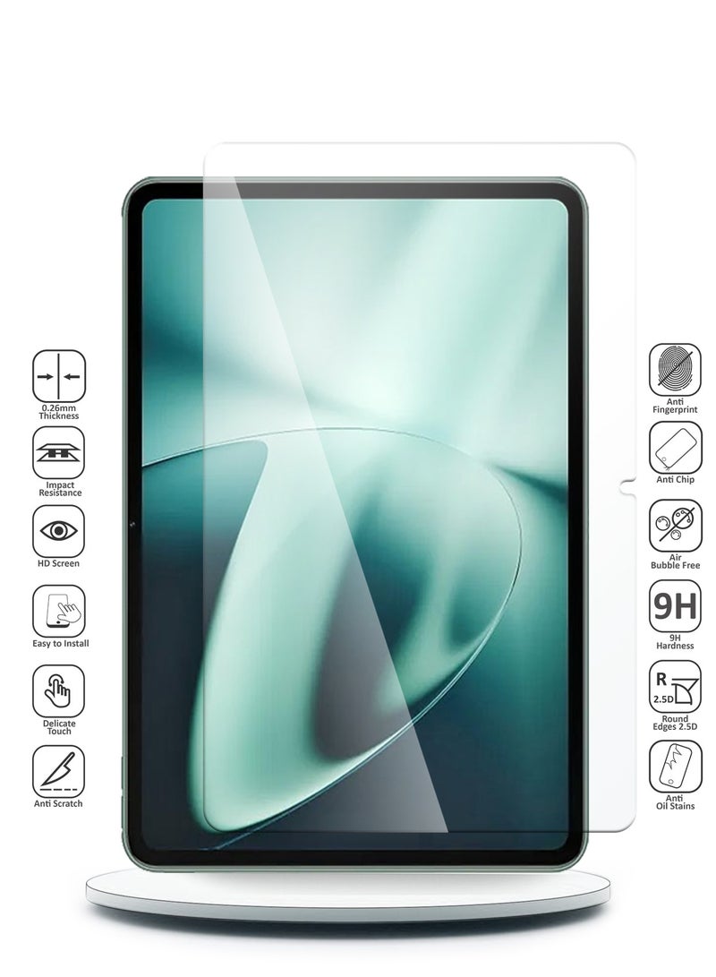 دبليو تيك واقي شاشة زجاجي بحواف منحنية من سلسلة بريميوم بغطاء كامل لجهاز OnePlus Pad 2023 شفاف - Image 2
