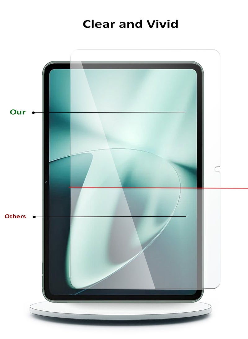 دبليو تيك واقي شاشة زجاجي بحواف منحنية من سلسلة بريميوم بغطاء كامل لجهاز OnePlus Pad 2023 شفاف - Image 4