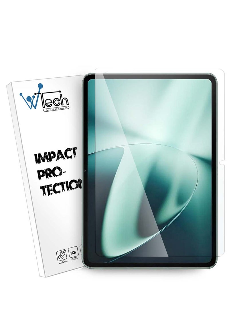 دبليو تيك واقي شاشة زجاجي بحواف منحنية من سلسلة بريميوم بغطاء كامل لجهاز OnePlus Pad 2023 شفاف - Image 1
