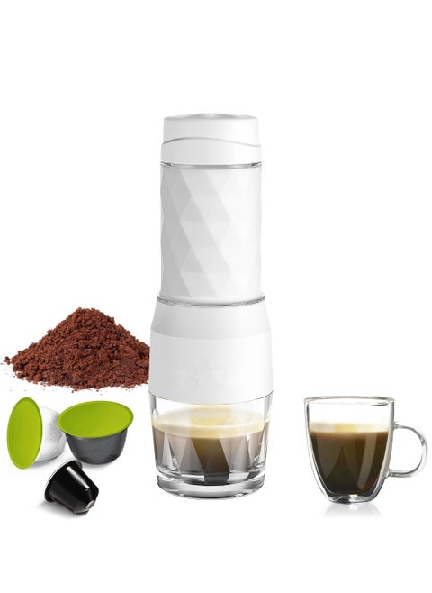 Portable Coffee Maker Espresso Machine Hand Press Capsule Ground Coffee Brewer Portable For Travel and Picnic