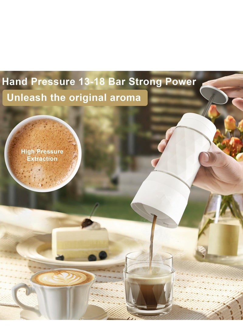 Portable Coffee Maker Espresso Machine Hand Press Capsule Ground Coffee Brewer Portable For Travel and Picnic