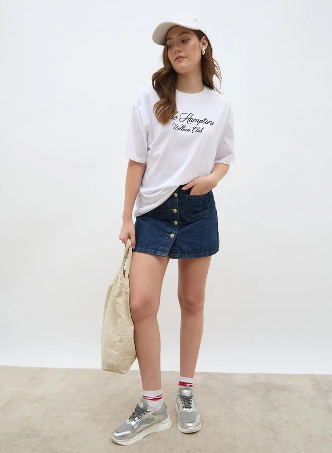 Styli Styli Slogan Print Oversized T-Shirt