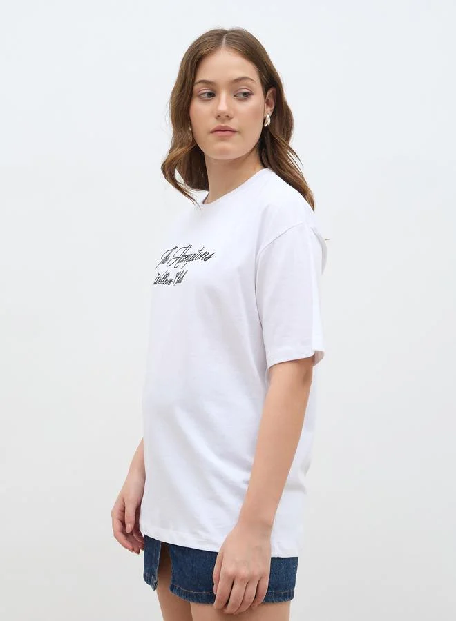 Styli Styli Slogan Print Oversized T-Shirt