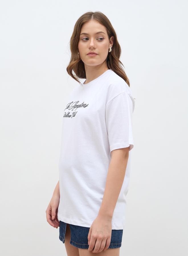 Styli Slogan Print Oversized T-Shirt - Image 3