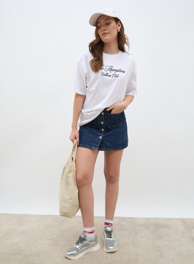 Styli Slogan Print Oversized T-Shirt - Image 2