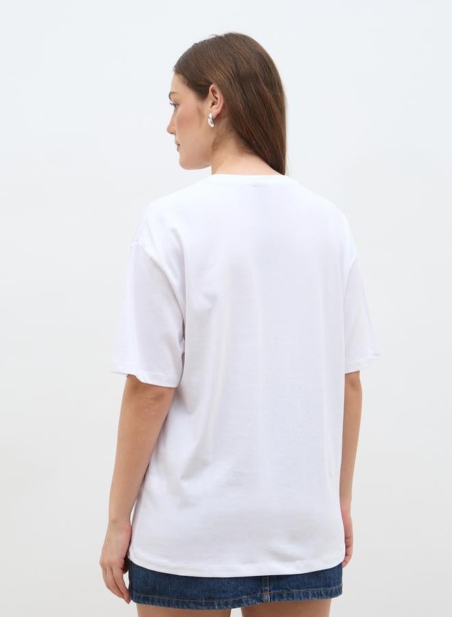 Styli Slogan Print Oversized T-Shirt - Image 5