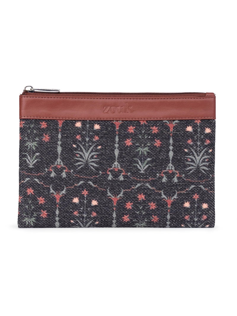 ZOUK Classic Utility Pouch | Travel Organizer Pouch | Multipurpose Makeup Pouch Bag for Daily Use & Travel |Aesthetic & Water-Resistant | Taj Guldasta - Image 1