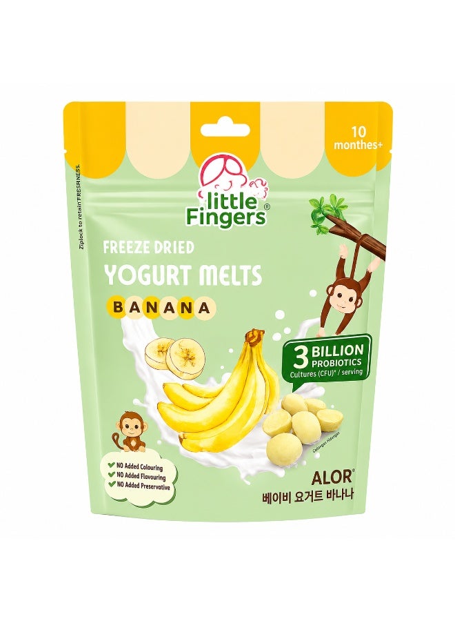 ALOR Signature UAE Little Fingers Freeze-Dried Yogurt Melts Banana 15g | Baby Snack with Real Banana & Probiotics | Suitable for 10+ Months - Image 1